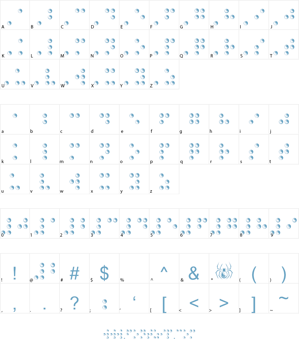 BRAILLE TAIJITU Font Character